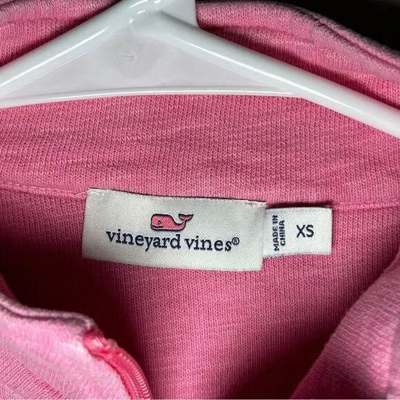 Vineyard Vines Pink Quarter Zip Cotton Pullover Sweater Women's size XS - Picture 8 of 10